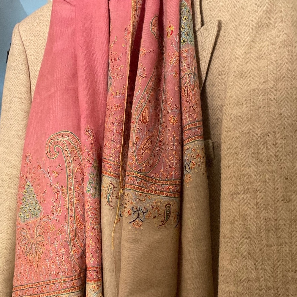 Handmade Embroidered Pashmins Shawl by Yaser Shaw - handmade in Kashmir